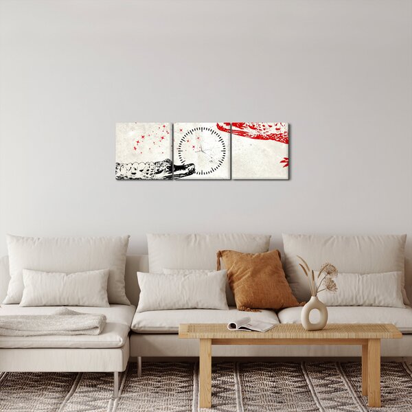 Obraz - Krokodýli (s hodinami) (90x30 cm)