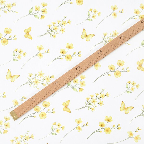 Goldea teflonová látka na ubrusy - žlutá louka 160 cm