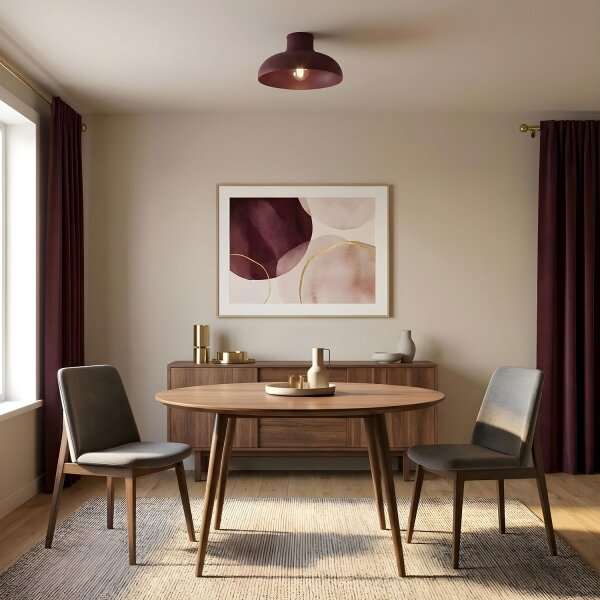 Stropní svítidlo BASCA 1xE27/15W/230V pr. 40 cm burgundy