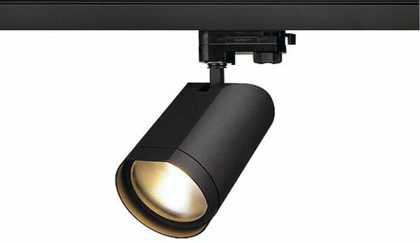 VÝPRODEJ VZORKU BIG WHITE SLV BILAS, bodové svítidlo pro vysokonapěťovou 3fázovou proudovou sběrnici, LED, 2700K, kulaté, černé matné, 60°, 16 W, vč