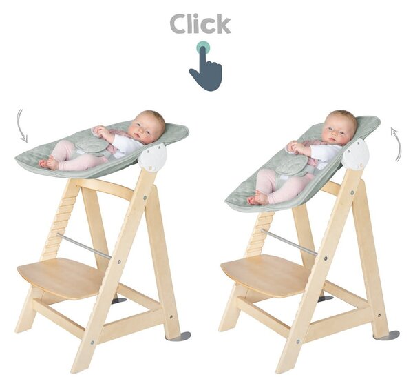 Jídelní židlička ve světle zeleno-přírodní barvě Style Born Up 2in1 – Roba