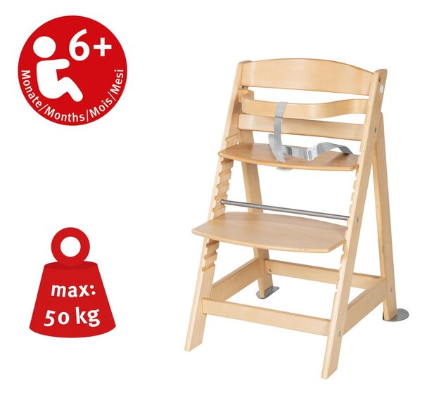 Jídelní židlička ve světle zeleno-přírodní barvě Style Born Up 2in1 – Roba