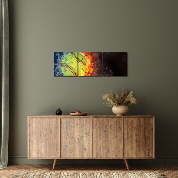 Obraz - Tenisový míček (s hodinami) (90x30 cm)