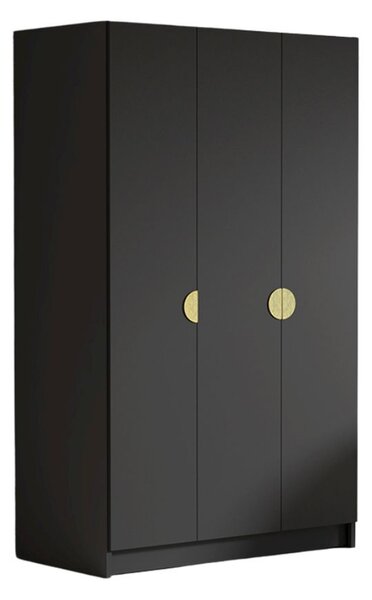 Šatní skříň CAMON 150 cm - černá/zlaté úchytky