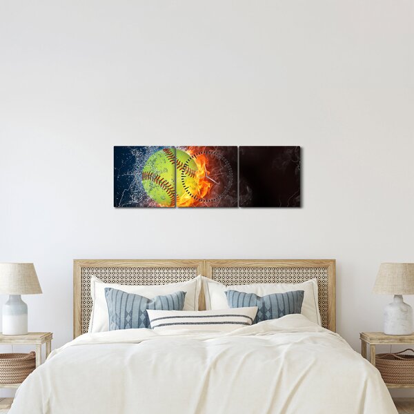 Obraz - Tenisový míček (s hodinami) (90x30 cm)