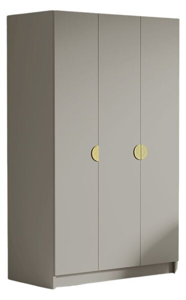Šatní skříň CAMON 150 cm - béžová/zlaté úchytky