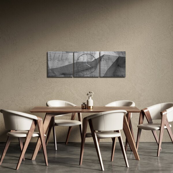 Obraz - 3D stěna (s hodinami) (90x30 cm)