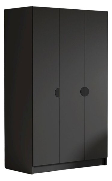 Šatní skříň CAMON 150 cm - černá/černé úchytky