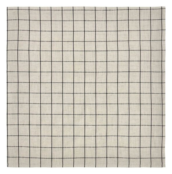 Bavlněný ubrus Join Black/Off-white 150 × 150 cm
