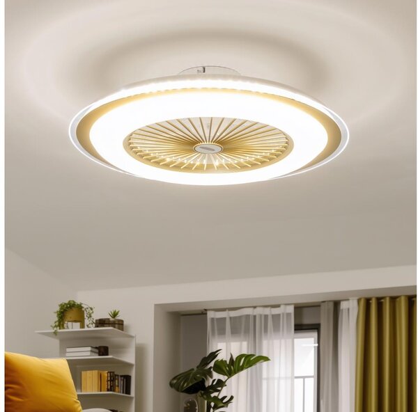 Brilagi - LED Stmívatelné svítidlo s ventilátorem RONDA LED/48W/230V zlatá + DO