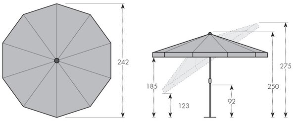 Doppler NASSAU zahradní slunečník 250 cm béžová