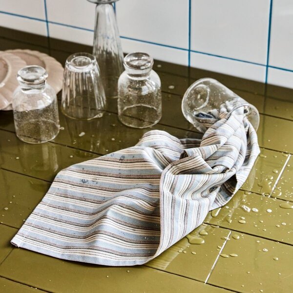 Bavlněná utěrka Cook Blue/Sand – set 3 ks