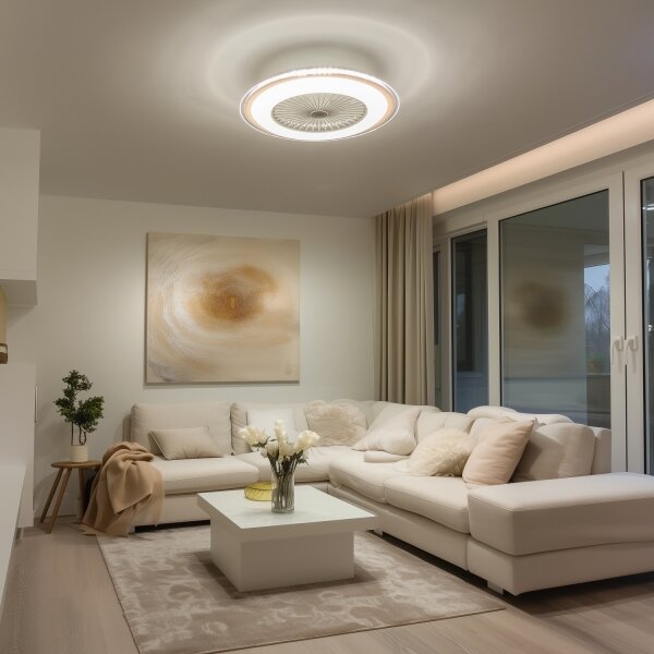 Brilagi - LED Stmívatelné svítidlo s ventilátorem RONDA LED/48W/230V bílá + DO
