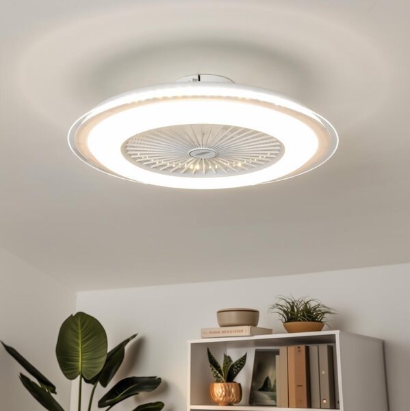 Brilagi - LED Stmívatelné svítidlo s ventilátorem RONDA LED/48W/230V bílá + DO