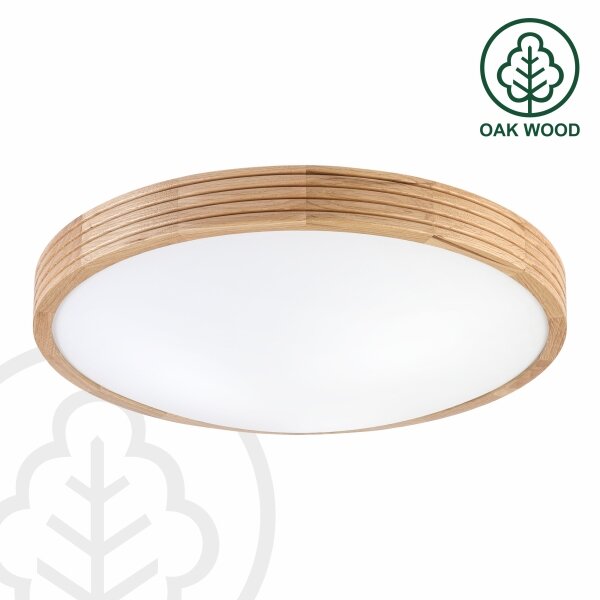 Brilagi - LED Stropní svít. CARVALHO MODERN SLIM 3xE27/60W/230V pr. 47,5 cm dub