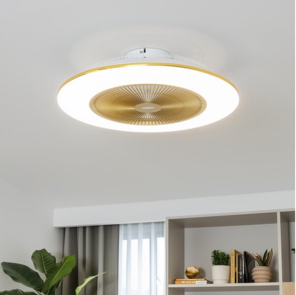 Brilagi - LED Stmívatelné svítidlo s ventilátorem AURA LED/38W/230V zlatá + DO