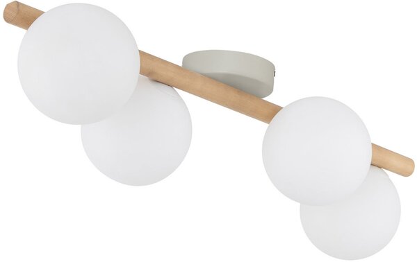 TK Lighting Estera Wood stropní světlo 4x6 W bílá-dřevo 5769