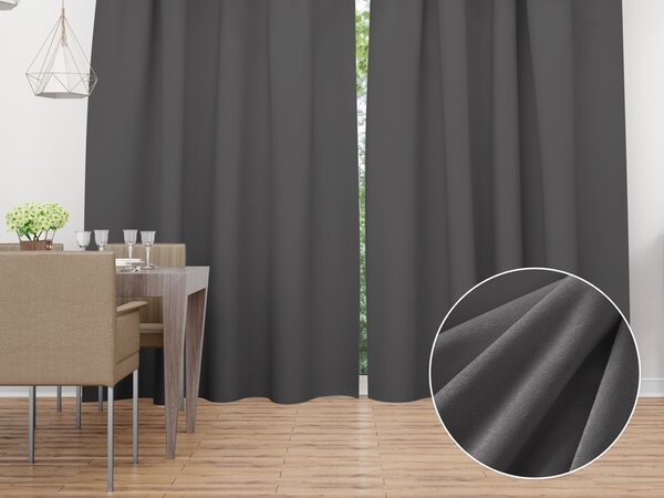 Biante Sametový závěs Velvet Premium SVP-017 Tmavě šedý - šířka 135 cm 135x200 cm