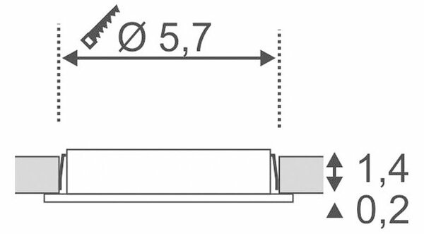 BIG WHITE SLV DL 126, vestavné svítidlo, LED, 2700K, kulaté, kartáčovaný kov, 2,8 W 112165
