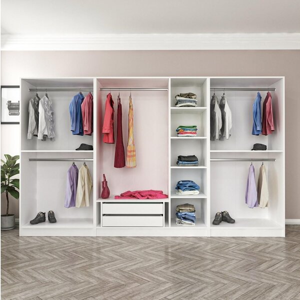 Šatní skříň Kalia 3808 (bílá). Akce -25%