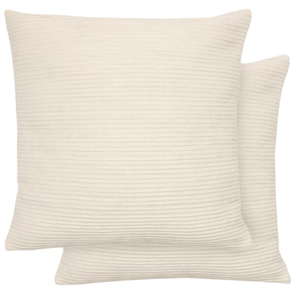 Set dvou bílých bavlněných povlaků na polštář Kave Home Vindi 50 x 50 cm