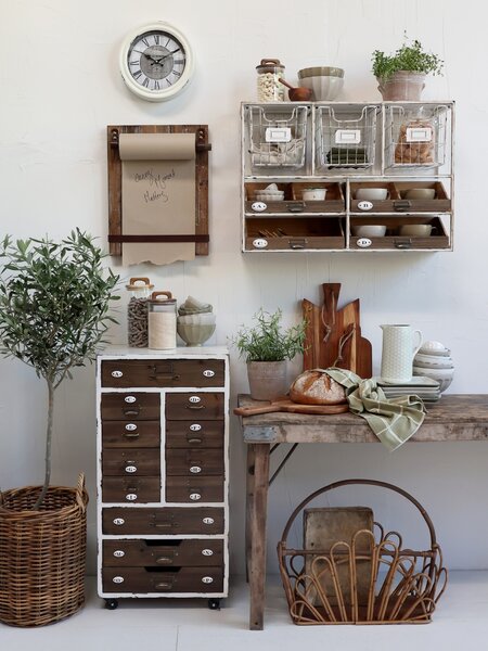 Hnědá antik dřevěná nástěnná deska na papírovou roli Board - 36*5*46 cm - Chic Antique