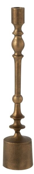 Bronzový antik kovový svícen na úzkou svíčku Neu - Ø 8*41 cm - J-Line by Jolipa