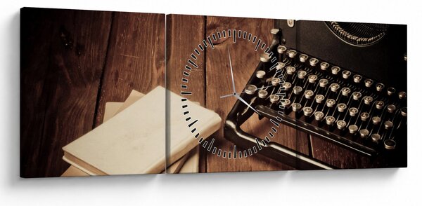 Obraz psacího stroje (s hodinami) (90x30 cm)
