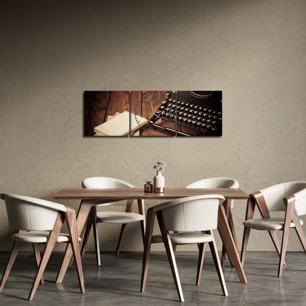 Obraz psacího stroje (s hodinami) (90x30 cm)