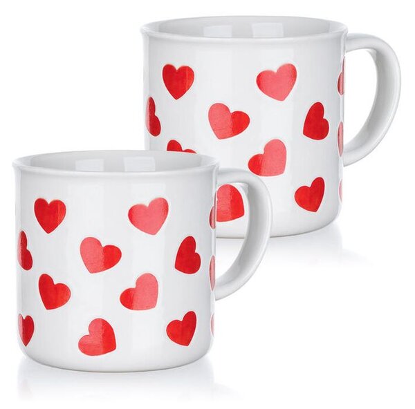 Sada keramických hrnků RED HEARTS 350 ml 2 ks