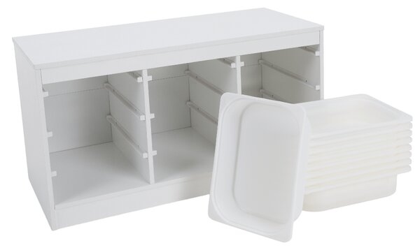 KONDELA Organizér s úložnými boxy, bílá, TRIMAL