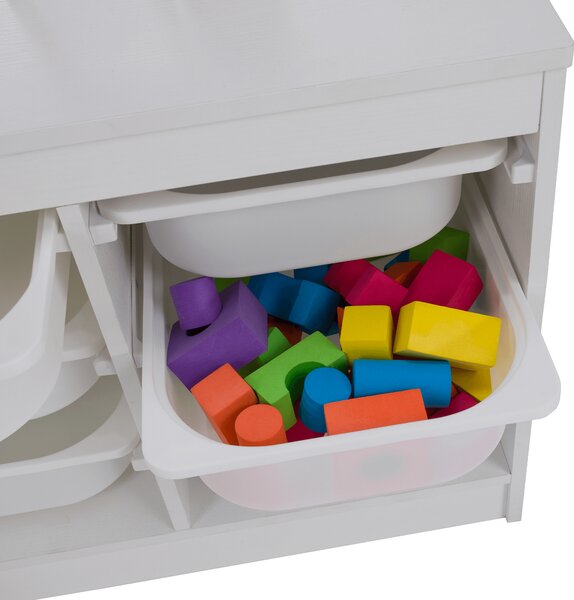 KONDELA Organizér s úložnými boxy, bílá, TRIMAL
