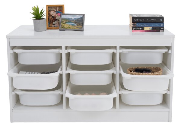 KONDELA Organizér s úložnými boxy, bílá, TRIMAL
