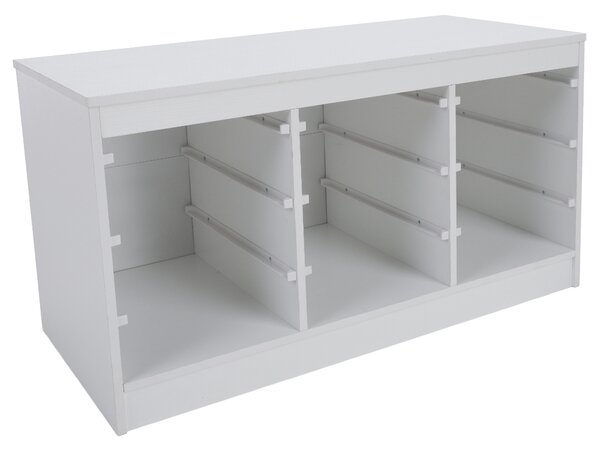 KONDELA Organizér s úložnými boxy, bílá, TRIMAL