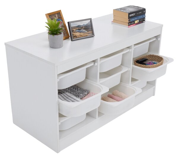 KONDELA Organizér s úložnými boxy, bílá, TRIMAL