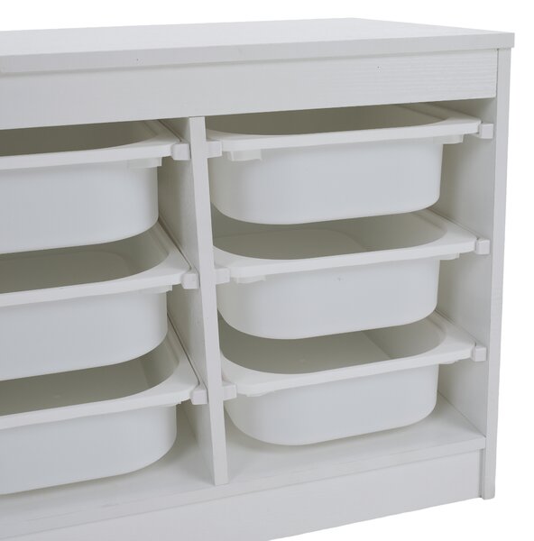 KONDELA Organizér s úložnými boxy, bílá, TRIMAL