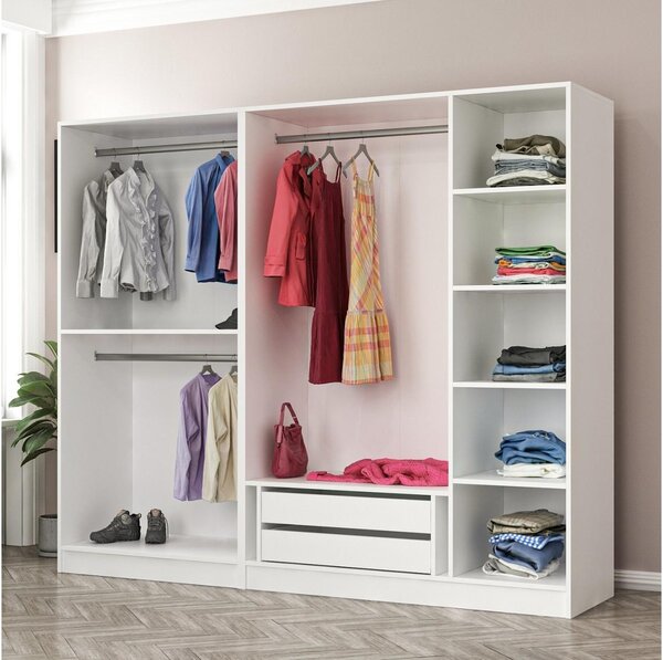 Šatní skříň Kalia 3805 (bílá). Akce -25%