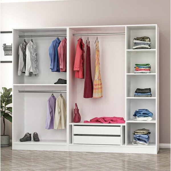 Šatní skříň Kalia 3805 (bílá). Akce -25%
