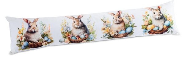 Polštář proti průvanu ZAJÍČCI V KOŠÍČKU 20 x 90 cm