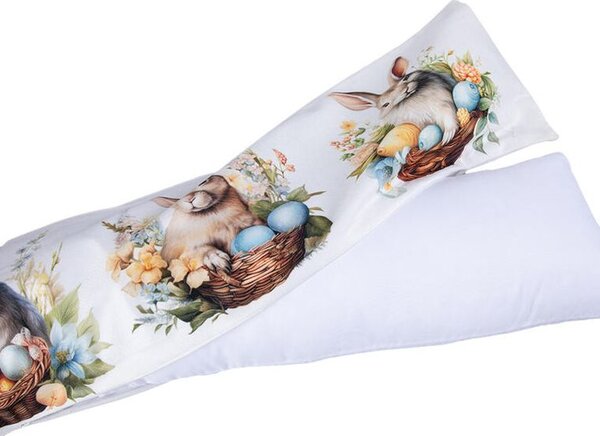 Polštář proti průvanu ZAJÍČCI V KOŠÍČKU 20 x 90 cm