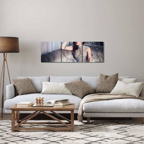 Obraz - Glamour (s hodinami) (90x30 cm)