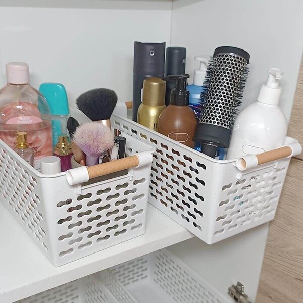 Úložný box s úchytkami - bílý