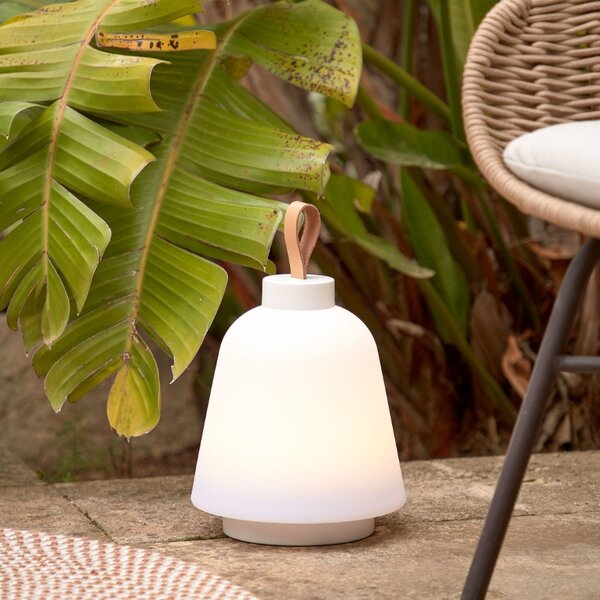 Bílá plastová stolní LED lampa Kave Home Udiya