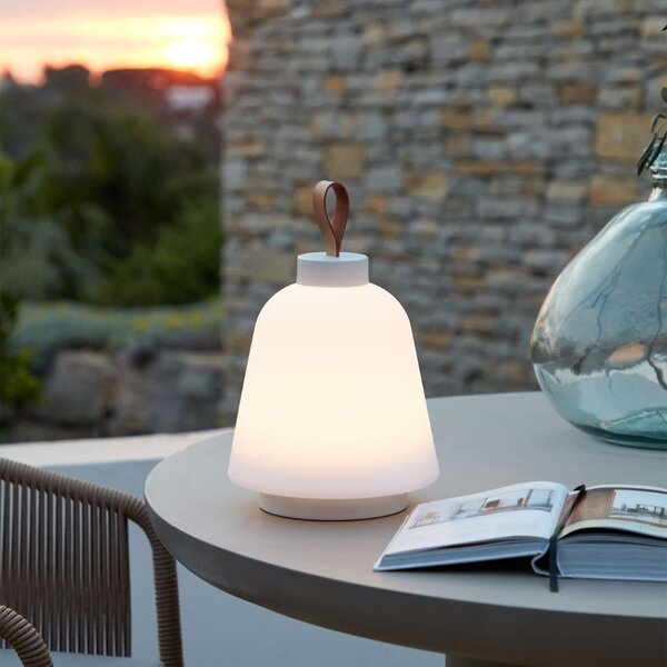 Bílá plastová stolní LED lampa Kave Home Udiya