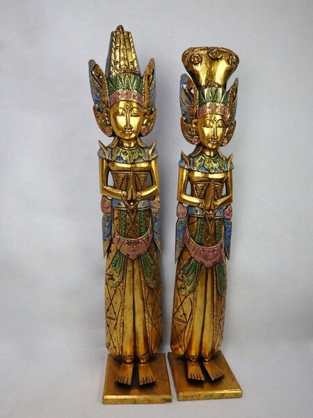 Sošky Ráma Sita zlatá, exotické dřevo, ruční práce, 100 cm