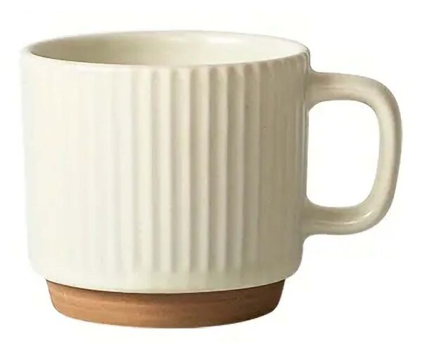 Kitchisimo Keramický hrnek 550ml žebrovaný krémový