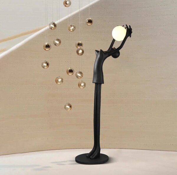 Immax 08812XL - Stojací lampa SILUETTE 1xE27/25W/230V 210 cm Human Girl