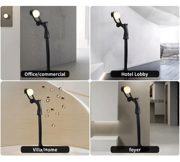 Immax 08812XL - Stojací lampa SILUETTE 1xE27/25W/230V 210 cm Human Girl