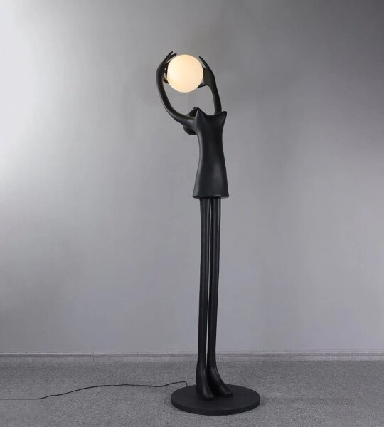 Immax 08812XL - Stojací lampa SILUETTE 1xE27/25W/230V 210 cm Human Girl