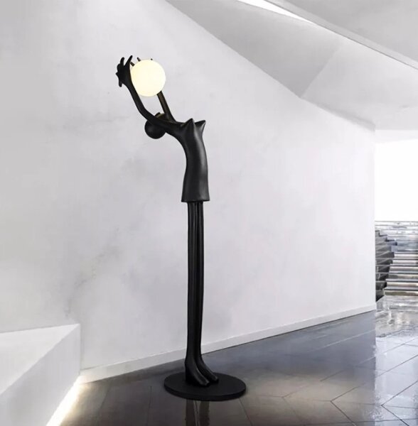 Immax 08812XL - Stojací lampa SILUETTE 1xE27/25W/230V 210 cm Human Girl